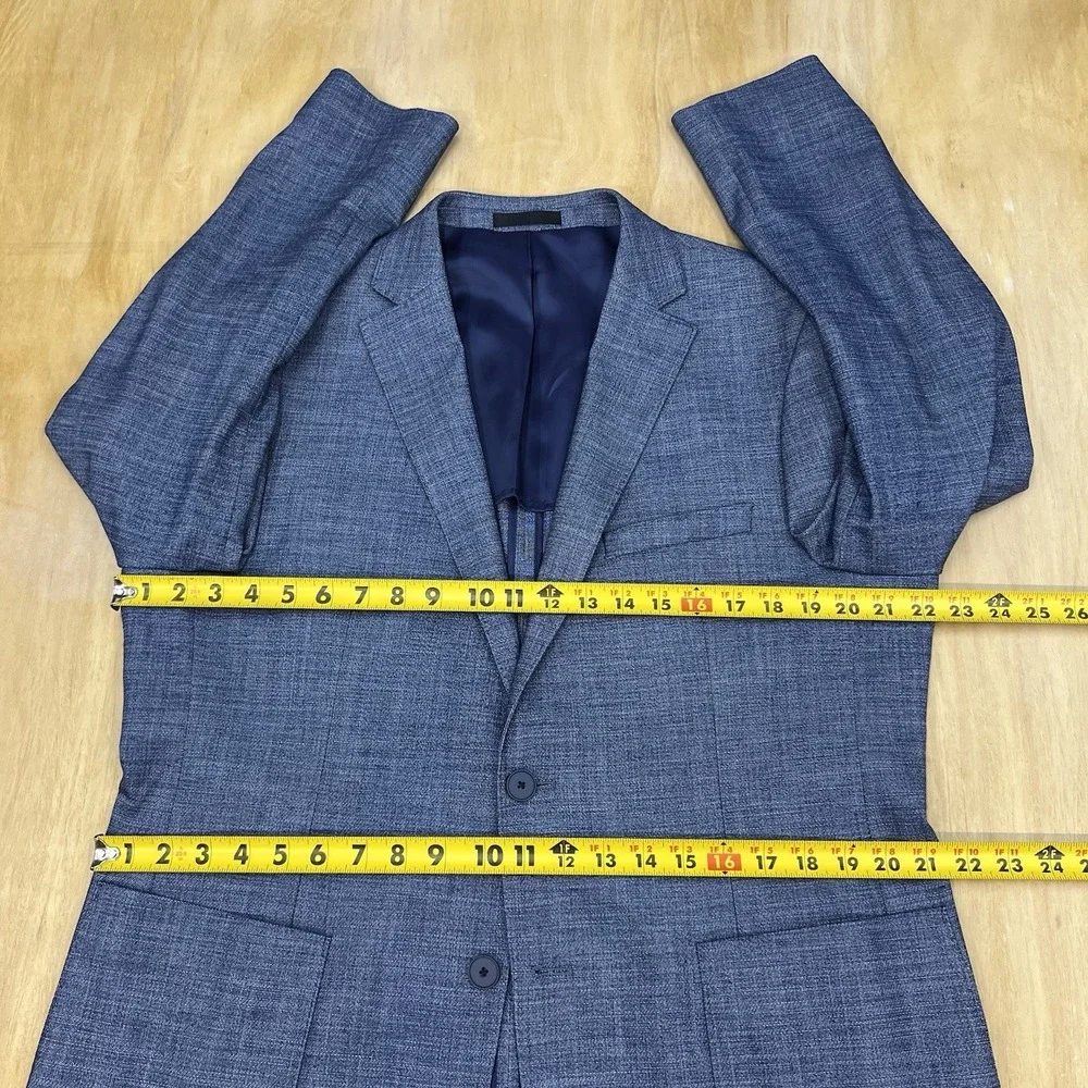 Calvin Klein Blazer Sport Coat Mens 44R Slim Fit Polyester Blend Stretch Blue